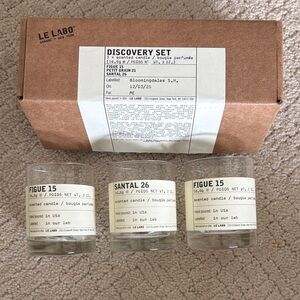 Le Labo Santal 26 & Figue 15 Discovery Set - Clear Glass holders